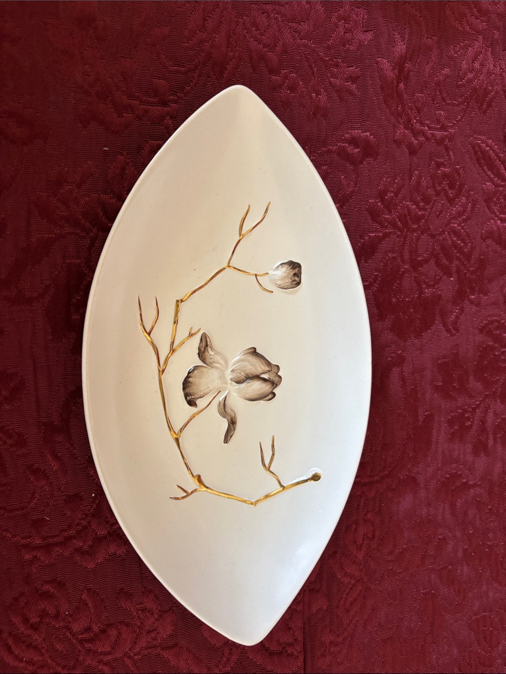 Vintage Carlton Ware Hand-Painted Floral Trinket Dish – Gold Accents